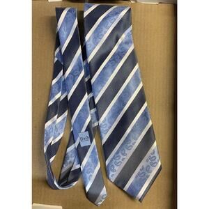 Dolce & Gabanna Blue Strip Tie Luxury Old Money Classic Expensive Look